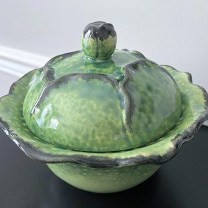 Vintage Rommel Nueva Saparna Hand Painted Ceramic Bowl Jar Pot Dish with Lid NEW